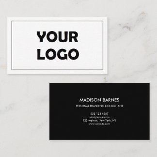 Carte De Visite Sophisticated Black And White Logo Minimal 