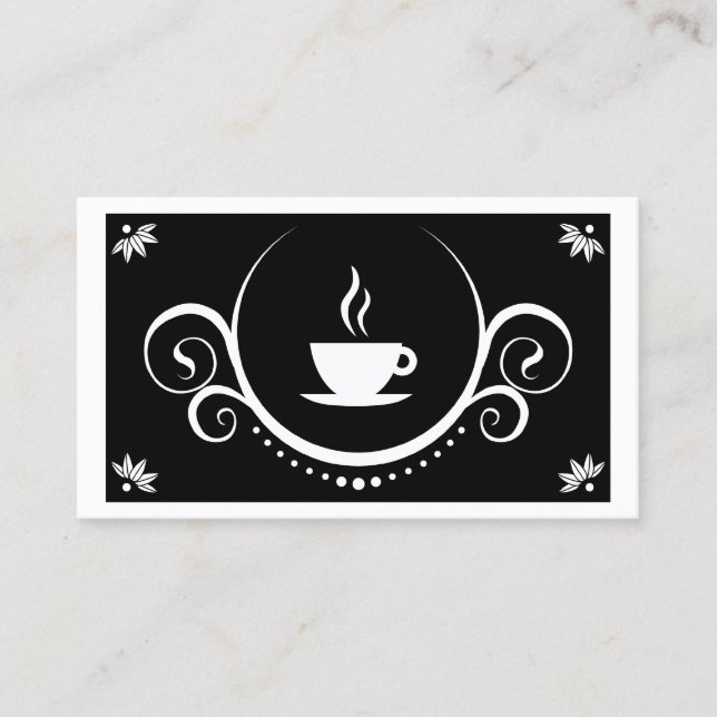 Carte De Visite sophistication de la tasse de café (Devant)