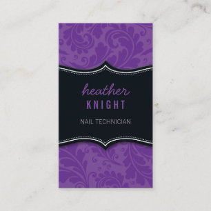 CARTE DE VISITE sophistiqué fleurit noir violet