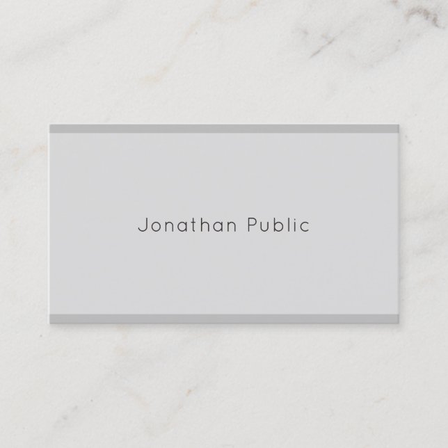 Carte De Visite Sophistiqué Moderne Élégant Simple Gris Plain Haut (Devant)