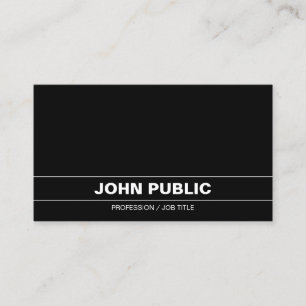 Carte De Visite Sophistiqué Noir Blanc Plaine Entreprise Moderne