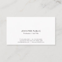 Sophistiqué Professionnel Simple Blanc Plat