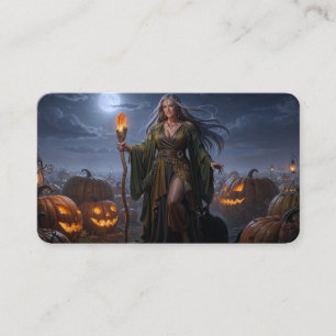 Carte De Visite Sorcière de la Terre du Champ de Citrouilles au Cl