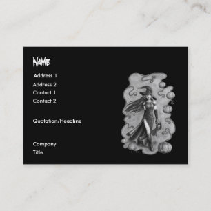 Carte De Visite Sorcière et poupée Halloween