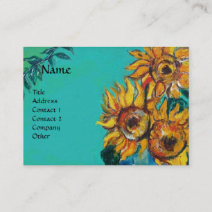 CARTE DE VISITE SOUCHES AVEC CHAT EN TURQUOISE BLEUE