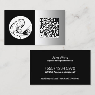 Carte De Visite 🔥 Souder personnalisé noir Faux Métal QR