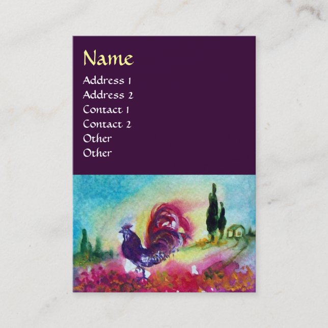 Carte De Visite SOUFFLE ET ROOSTER NOIR Violet (Devant)