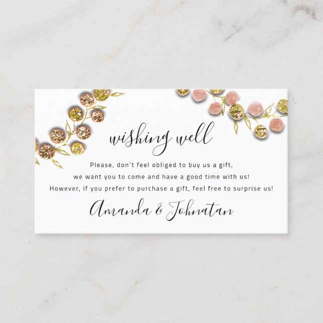 Carte De Visite Souhaitez bien cadeau Mariage Golden Wreath Partie (Devant)