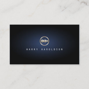 Carte De Visite Sound Engineer Sound Wave Icône Blue Glow Music