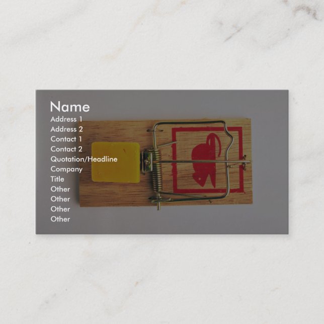 Carte De Visite Souricière à  clapet (Devant)