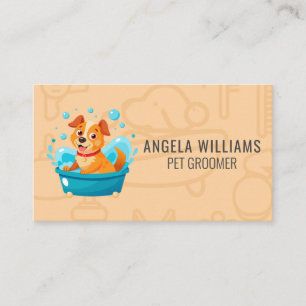 Carte De Visite Sourire Joyeux Chien prenant Bain