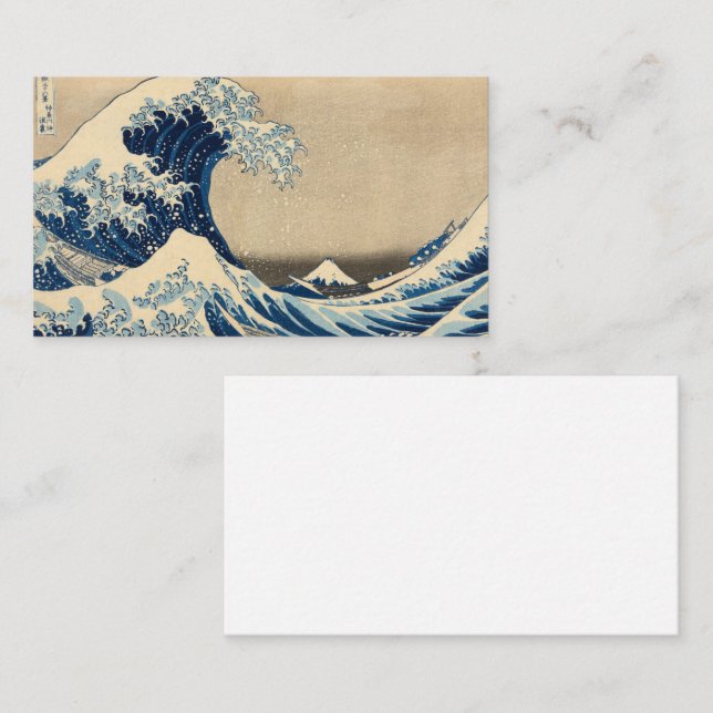 Carte De Visite Sous la vague au large de Kanagawa par Katsushika  (Devant / Derrière)