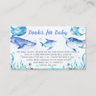 Carte De Visite Sous le Baby shower de mer Livres pour bébé
