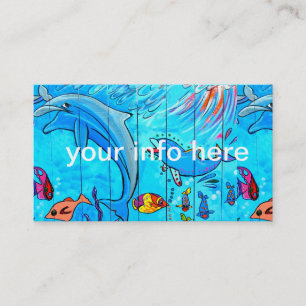 carte de visite sous-marin de dauphins