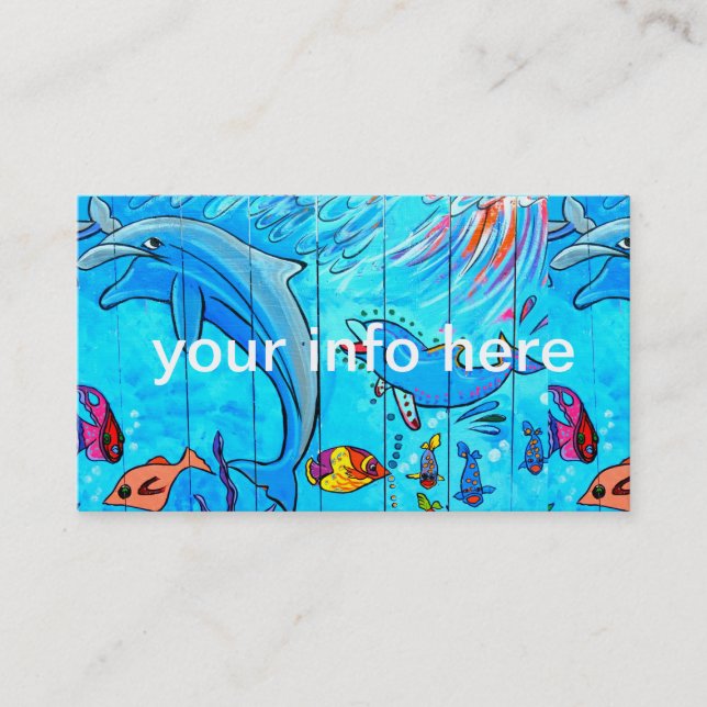 carte de visite sous-marin de dauphins (Devant)