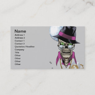 Carte De Visite Souteneur de crâne avec le casquette, les verres,