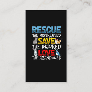 Carte De Visite Soutien au sauvetage des animaux Mat Rabbit Dog Bi
