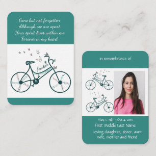 Carte De Visite Souvenir Célébration Vie Vélo Papillons