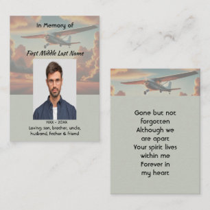 Carte De Visite Souvenirs commémoratifs Avion de ligne au coucher