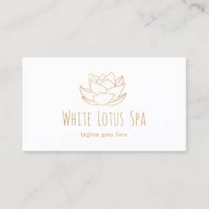 Carte De Visite Spa de bien-être de Lotus Fleur Blanche