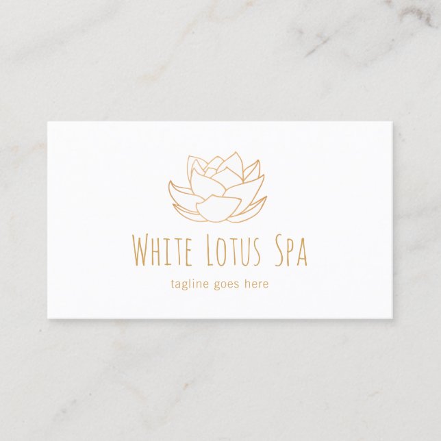 Carte De Visite Spa de bien-être de Lotus Fleur Blanche (Devant)