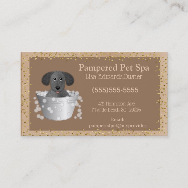 Carte de visite Spa de chien de chien de taille (Devant)