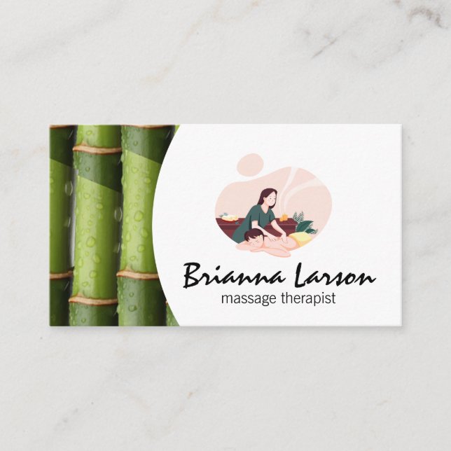 Carte De Visite Spa de massage | Bambou (Devant)