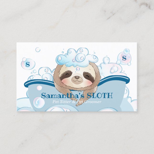 Carte De Visite Spa de soins pour animaux assis Baignoire Groomer  (Devant)