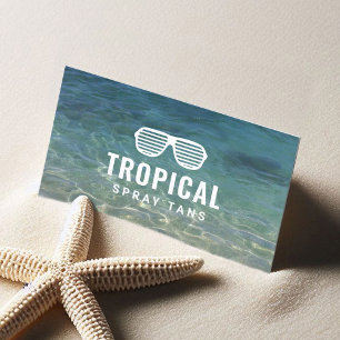 Carte De Visite Spa de thérapie de la plage d'été pour le bronz