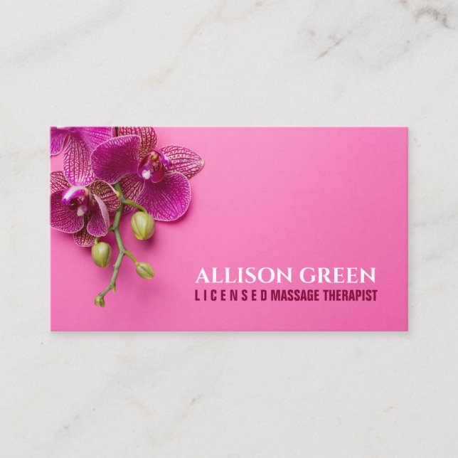 Carte De Visite Spa d'orchidée Salon Aromathérapie Massage (Devant)