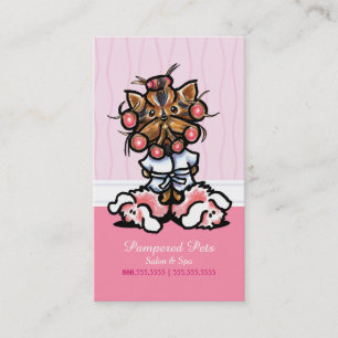 Carte De Visite Spa du chien Yorkie Pink