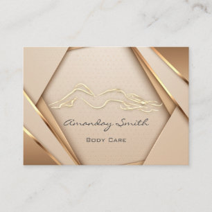 Carte De Visite SPA du logo de soins de fermeture de corps Gold Ro