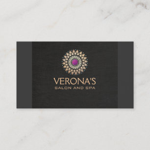 Carte De Visite Spa du salon Lotus Mandala violet et or