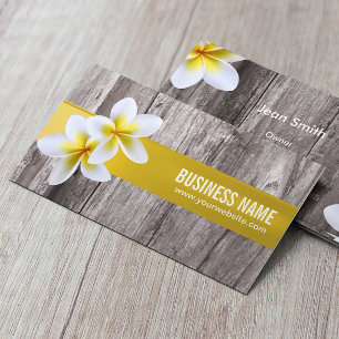 Carte De Visite Spa élégant en bois rustique floral tropical de