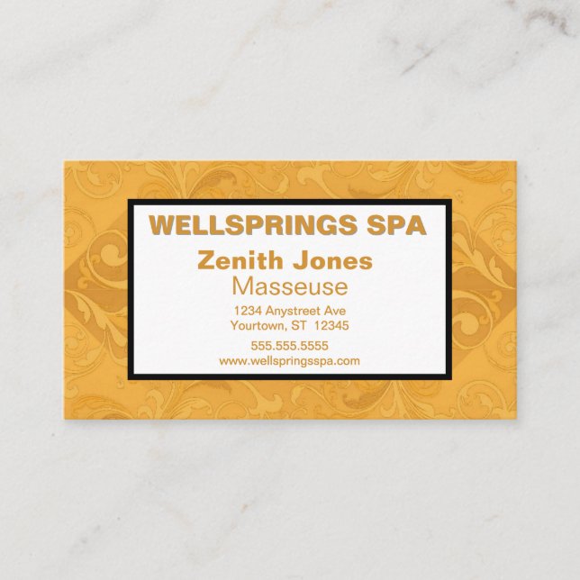 Carte De Visite Spa Masseuse Gold (Devant)