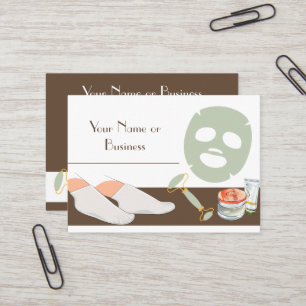 Carte De Visite Spa ou salon Brown, blanc et vert menthe