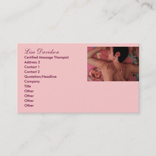 Carte De Visite Spa ou thérapeute de massage (Devant)