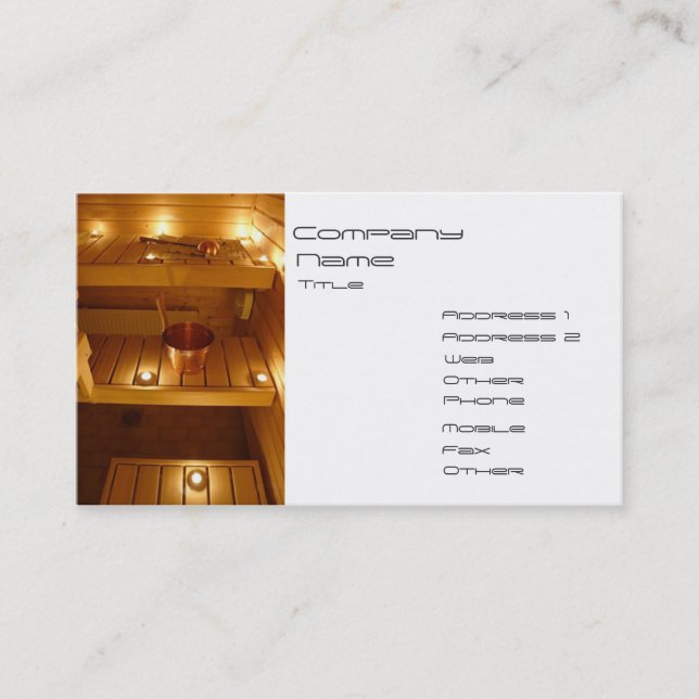 Carte De Visite SPA, sauna (Devant)