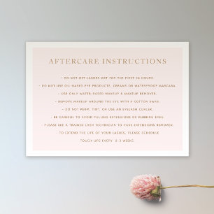 Carte De Visite Spa simple Pink After Care pour Lash Extensions