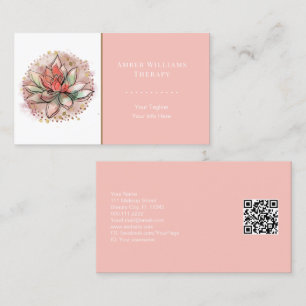 Carte De Visite Spa thérapeutique Yoga Succulent guérison QR Code