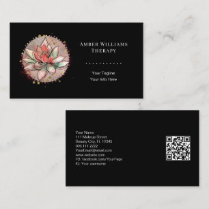 Carte De Visite Spa thérapeutique Yoga Succulent guérison QR Code 
