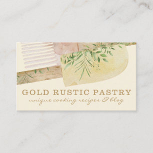 Carte De Visite Spatule à gâteau de chef pâtissier jaune boulanger