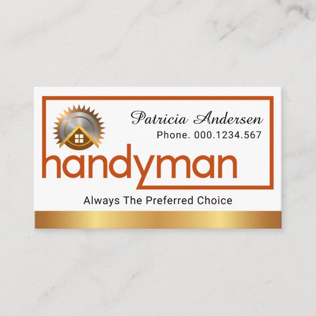 Carte De Visite Special Handyman Frame Home Repairs (Devant)