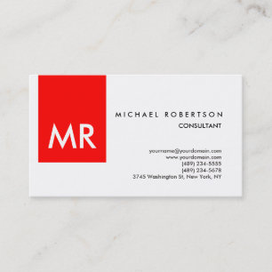 Carte De Visite Spécial monogramme rouge