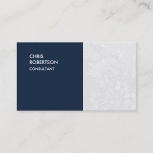 Carte De Visite Special Navy Blue Floral Damask