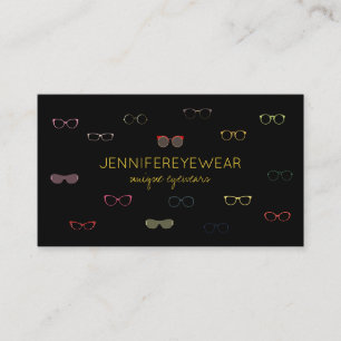 Carte De Visite Spécialiste de la lunetterie Lunettes noir Jaune O
