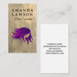 Carte De Visite Spécialiste des cheveux Purple Cheveux