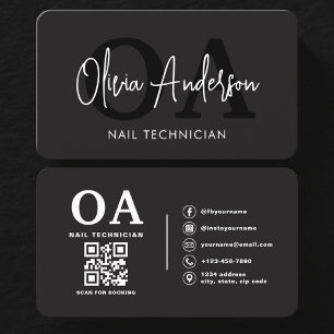 Carte De Visite Spécialiste des ongles Artiste Code QR
