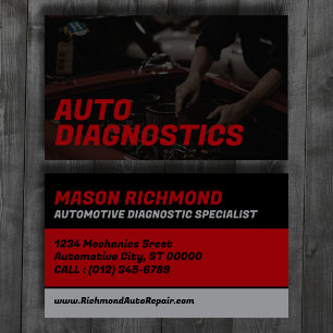Carte De Visite Spécialiste du diagnostic automobile personnalisé