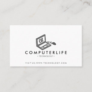 Carte De Visite Spécialiste informatique ordinateur portable techn